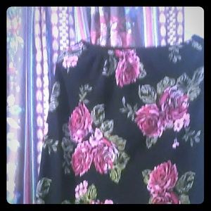 Long black rayon skirt